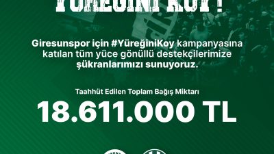 Giresunspor'un maddi sıkıntılarla mücadele ettiği dönemde başlattığı 'Yüreğini Koy' kampanyası