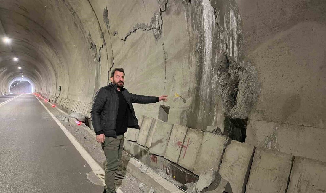 ARTVİN-YUSUFELİ KARAYOLU ÜZERİNDE BULUNAN TÜNELDE MEYDANA GELEN KAYMA NEDENİYLE TÜNEL