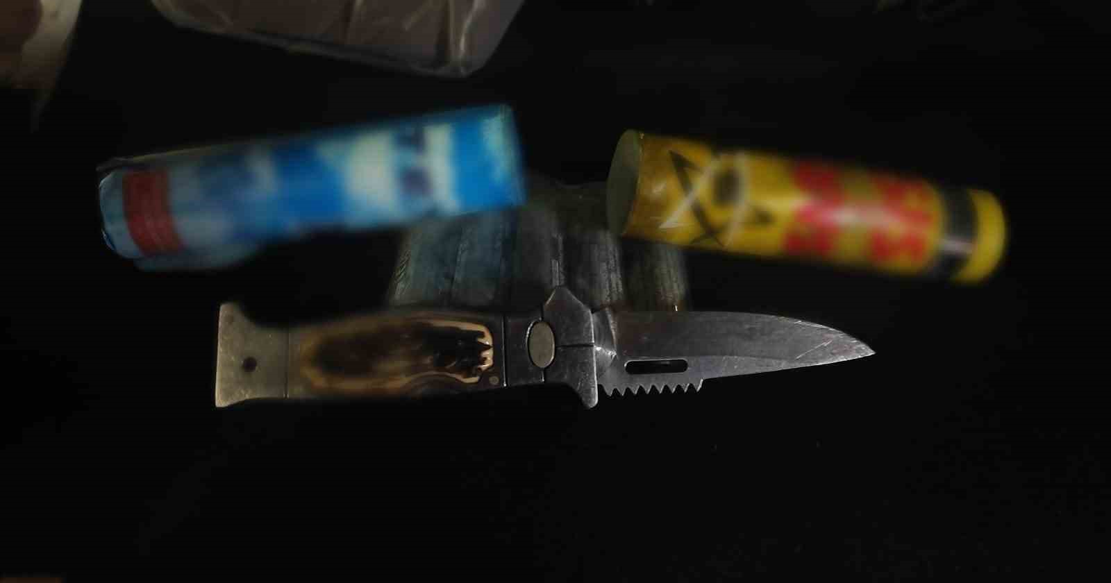 Trabzonspor-Samsunspor maçında polis ekiplerince alınan güvenlik tedbirlerinde yanıcı madde, meşale