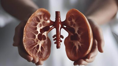 Böbrekler karnın arkasında, sırta yakın, omurganın her iki tarafında da