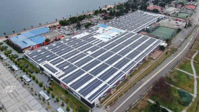 SAMSUN BÜYÜKŞEHİR BELEDİYESİ TARAFINDAN YABANCILAR ÇARŞISI'NIN ÇATISINDA İNŞA EDİLEN GÜNEŞ