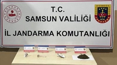 SAMSUN'DA JANDARMA TARAFINDAN BİR EVE YAPILAN OPERASYONDA  UYUŞTURUCU ELE