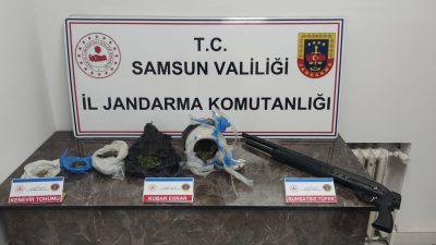 SAMSUN'DA JANDARMA TARAFINDAN DÜZENLENEN  OPERASYONUNDA BİR EVDE ESRAR VE