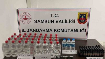 SAMSUN'DA JANDARMA EKİPLERİ TARAFINDAN DÜZENLENEN OPERASYONUNDA SAHTE İÇKİ ELE GEÇİRİLDİ.