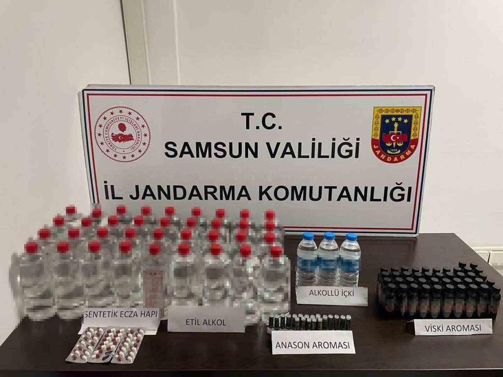 Samsunda Jandarma Tarafından Sahte İçki̇ Ele Geçi̇ri̇ldi̇