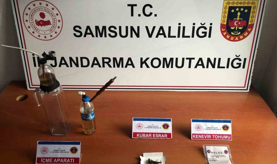 SAMSUN'DA BİR KİŞİ JANDARMA EKİPLERİ TARAFINDAN UYUŞTURUCUYLA YAKALANDI.