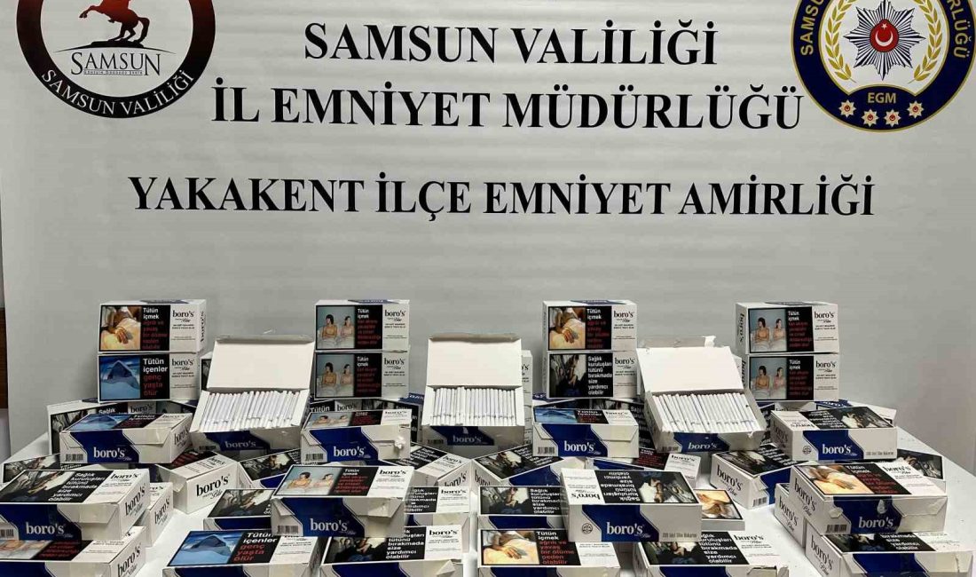 SAMSUN'DA POLİS EKİPLERİNCE ŞÜPHELİ BİR ARAÇ ÜZERİNDE YAPILAN ARAMADA KAÇAK