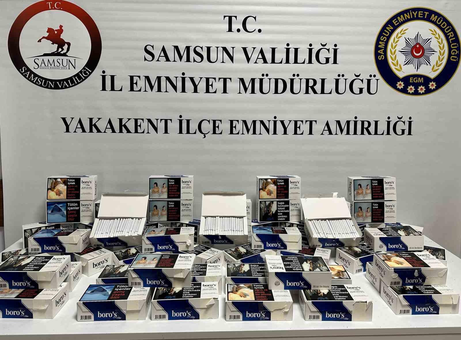 SAMSUN'DA POLİS EKİPLERİNCE ŞÜPHELİ BİR ARAÇ ÜZERİNDE YAPILAN ARAMADA KAÇAK