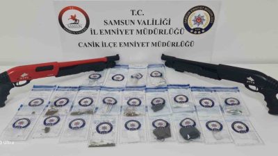 CANİK İLÇESİNDE BULUNAN BİR İKAMETE OPERASYON DÜZENLENDİ. YAPILAN OPERASYONDA 3