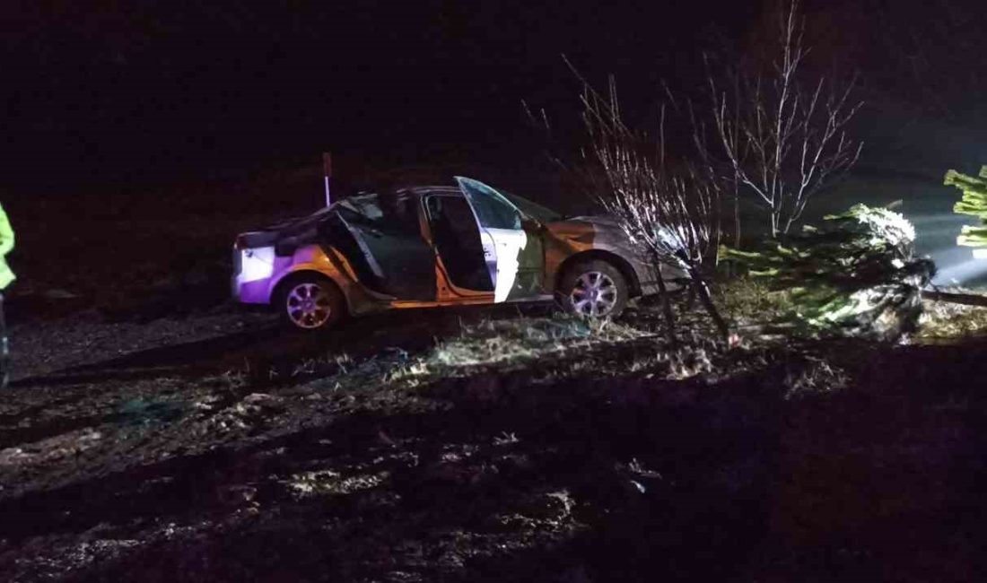 SİVAS’IN GÜRÜN İLÇESİNDE YAĞMUR NEDENİYLE KAYGANLAŞAN YOL KAZAYA NEDEN OLDU,