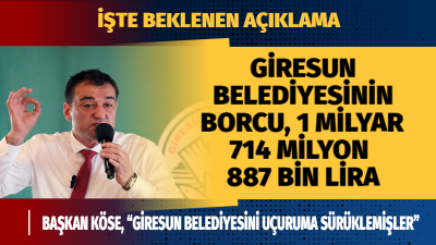 Başkan Köse gündeme oturacak açıklamalarda bulundu: “Borç miktarında Giresun Belediyesini