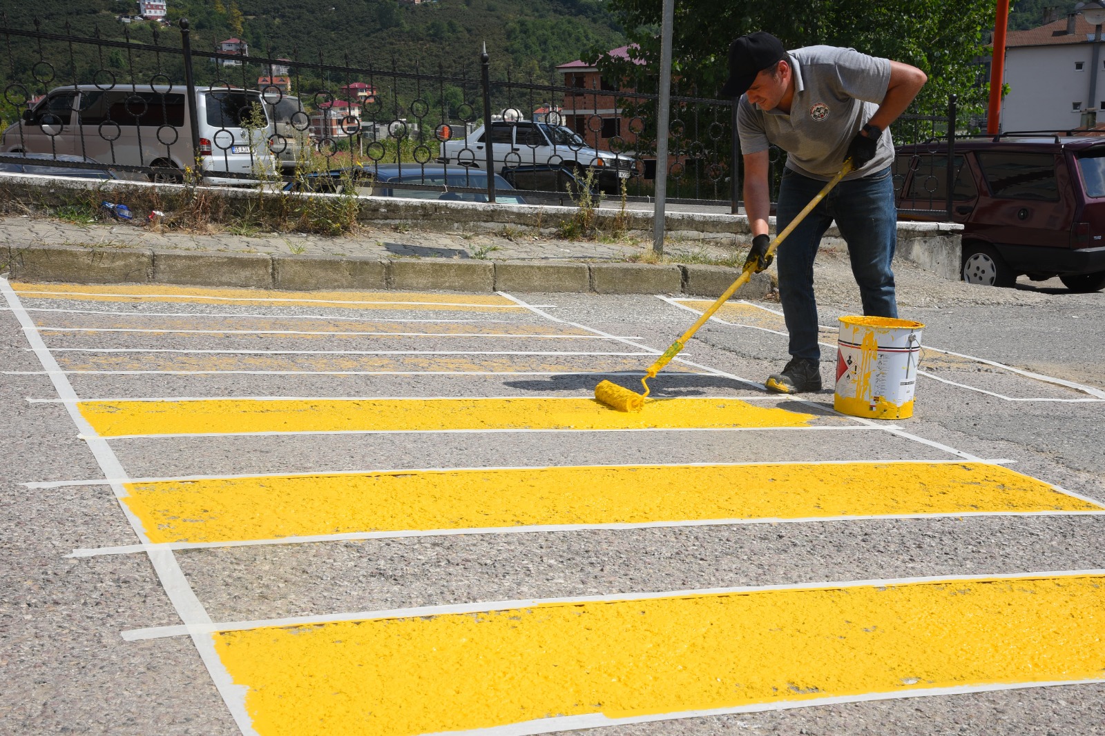 Giresun'da Yaya Geçitleri Yenilendi Giresun'da Yaya Geçitleri Yenilendi