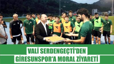 Giresun Valisi Mehmet Fatih Serdengeçti, Giresunspor futbolcularına moral vermek amacıyla