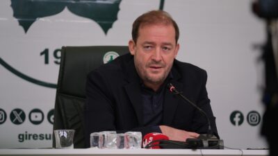 Giresunspor Başkanı Emin Eltuğral, Çotanak Spor Kompleksi’nde düzenlediği basın toplantısında