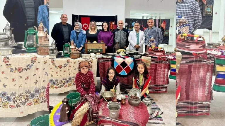 Bir ilkokulda düzenlenen nostaljik sergi, öğrencilere geçmişin yaşam tarzını ve