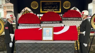 Giresun’un Piraziz ilçesinde vefat eden Kıbrıs Gazisi için Eren Mahallesi’nde