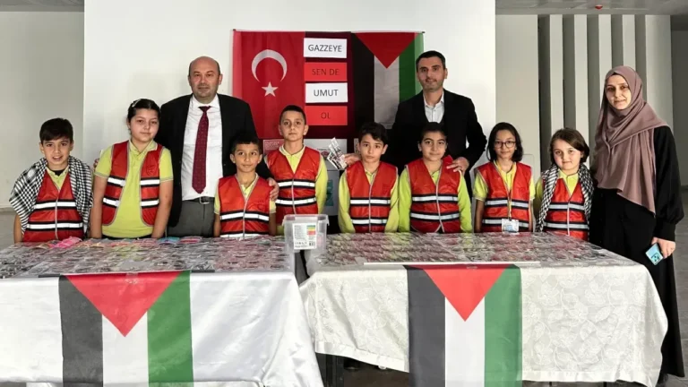 Giresun’da ilkokul öğrencilerden Gazze’ye anlamlı destek
