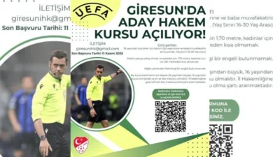Giresun'da futbol hakemi olmak isteyenler için önemli bir fırsat doğdu.