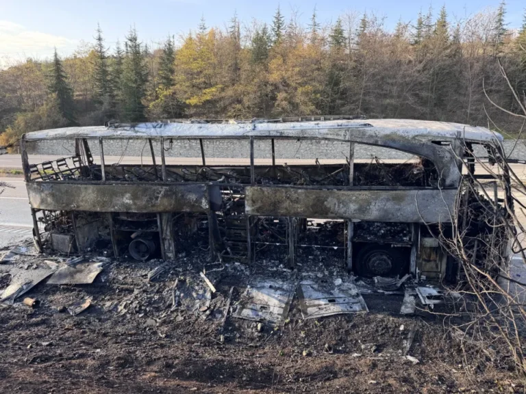 Karabük'ün Eskipazar ilçesinde seyir halindeyken motor kısmından alev alan yolcu