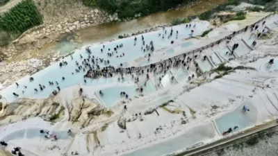 Giresun'daki Göksu Travertenleri, 2025 yılında 300 bini aşkın ziyaretçiyle rekor