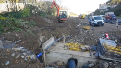 Giresun Belediyesi, Teyyaredüzü Mahallesi'ndeki Batlama Sanayi Caddesi'nde kanal ve şebeke