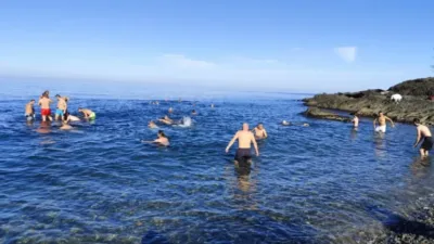 Giresun'da İl Sağlık Müdürlüğü öncülüğünde düzenlenen 'Sağlığa Kulaç At' etkinliği,