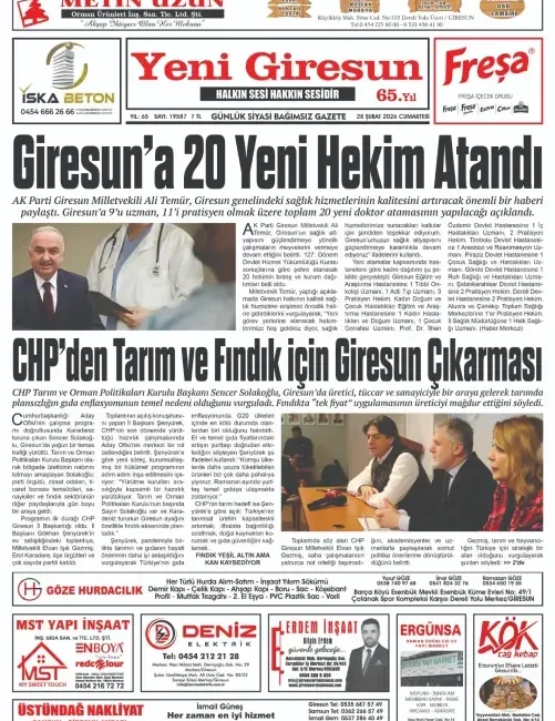 28 Şubat 2026 28 Şubat 2026 Tarihli Gazete