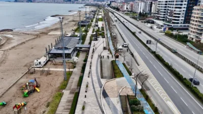 Giresun'da sahil yürüyüş alanlarında hummalı çalışma