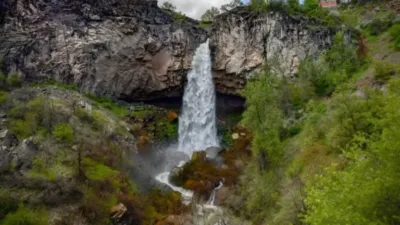 Giresun’un Çağlayan Şelalesi yeniden coştu