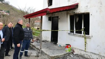 Bulancak Belediye Başkanı Necmi Sıbıç, Şemsettin Mahallesi’nde meydana gelen yangında