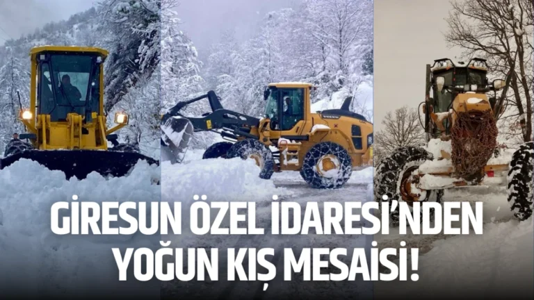 Giresun Özel İdaresi’nden yoğun kış mesaisi! Giresun İl Özel İdaresi, olumsuz hava koşullarının etkili olduğu bölgelerde