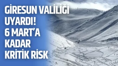 Giresun Valiliği, Meteoroloji Genel Müdürlüğü’nün son değerlendirmelerine dayanarak Doğu Karadeniz