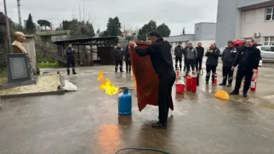 Giresun Devlet Hastanesinde yangın tatbikat