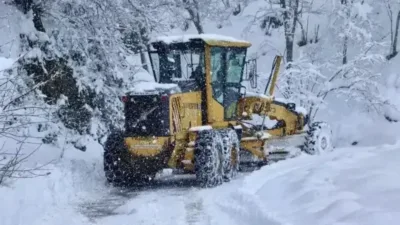 Giresun’un yüksek kesimlerinde etkili olan kar yağışı, Mart ayının ilk