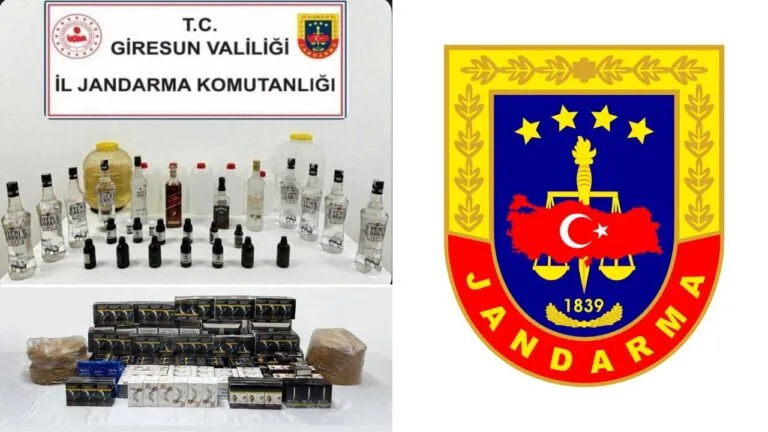 Giresun’da İl Jandarma Komutanlığı ekiplerinin düzenlediği kaçakçılık operasyonunda 5 şüpheli