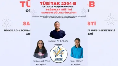 Giresun’un Dereli ilçesindeki Yıldız Ortaokulu, TÜBİTAK 2204-B yarışmasında üst üste