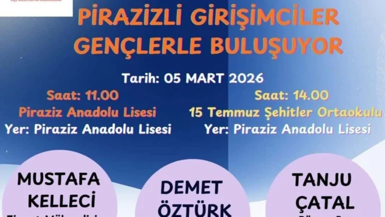 Piraziz’de gençlere ilham verecek bir etkinlik düzenleniyor. Pirazizli genç girişimciler,