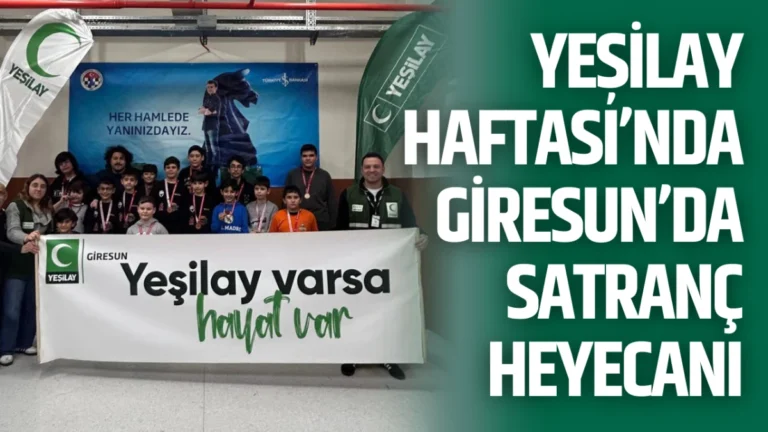 Yeşilay Haftası etkinlikleri kapsamında düzenlenen Yeşilay Satranç Turnuvası, Giresun’da 28