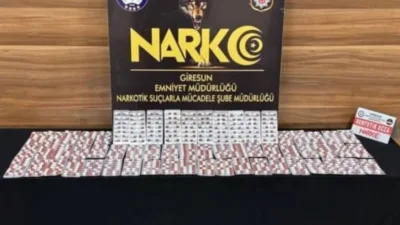 Giresun’da düzenlenen uyuşturucu operasyonu, çok sayıda uyuşturucu madde ve bir