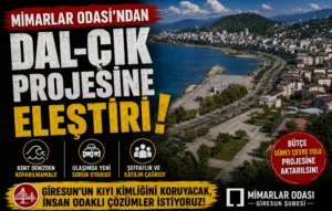 Mimarlar Odası Giresun Şubesi, Giresun dal-çık projesi için dikkat çeken