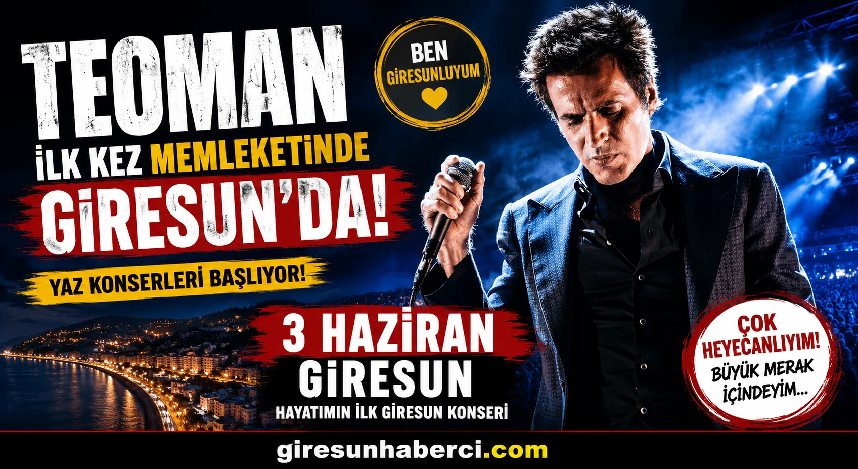 Teoman Giresun konseri için gün sayarken, ünlü sanatçı 3 Haziran’da