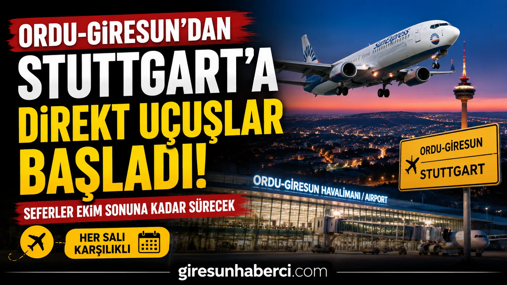 Ordu-Giresun Havalimanı’ndan Stuttgart’a direkt uçuşlar yaz sezonuyla birlikte yeniden başladı.