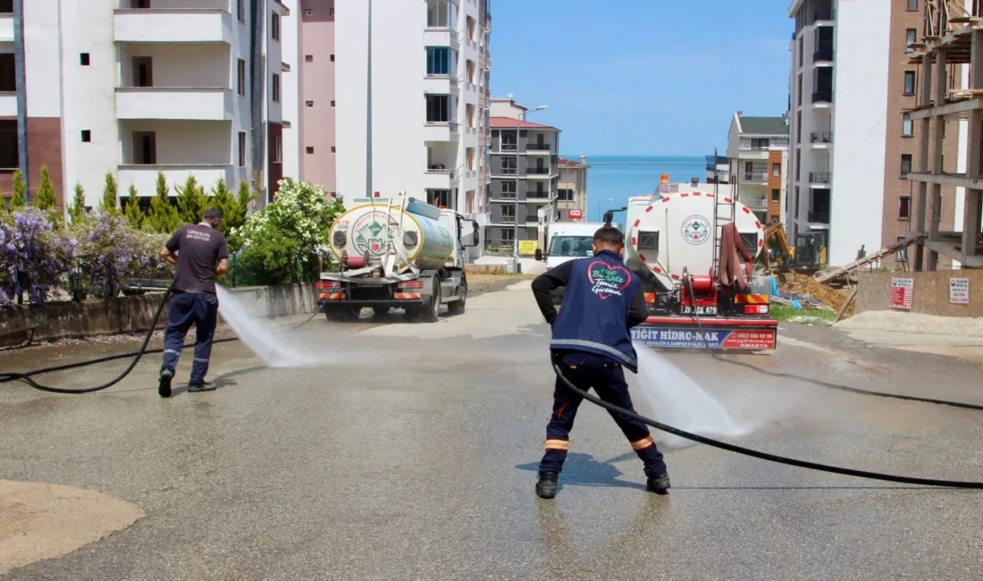 Güre Mahallesi temizlik çalışması kapsamında cadde ve sokaklarda kapsamlı yıkama