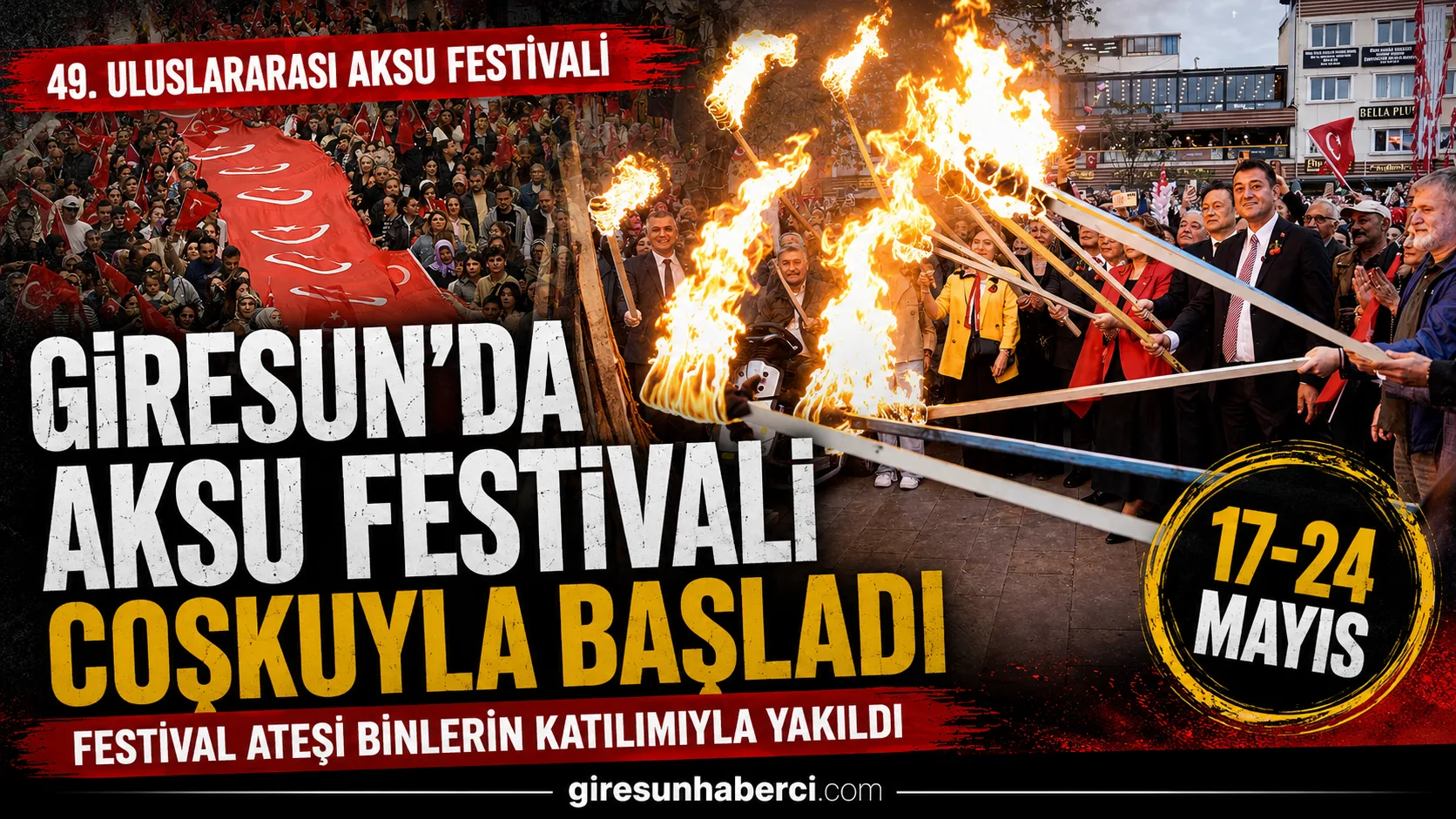 Giresun’da bu yıl 49’uncusu düzenlenen Uluslararası Giresun Aksu Festivali, kortej