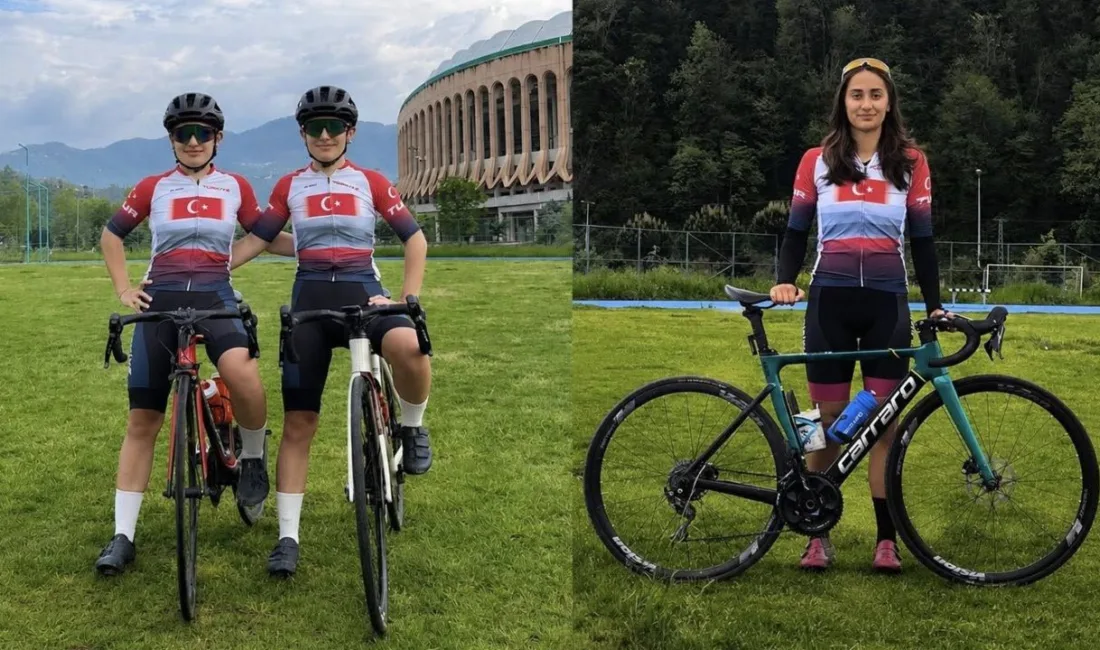 Giresunlu genç sporcular Duygu Eser, Damla Eser ve Yaren Yaman,