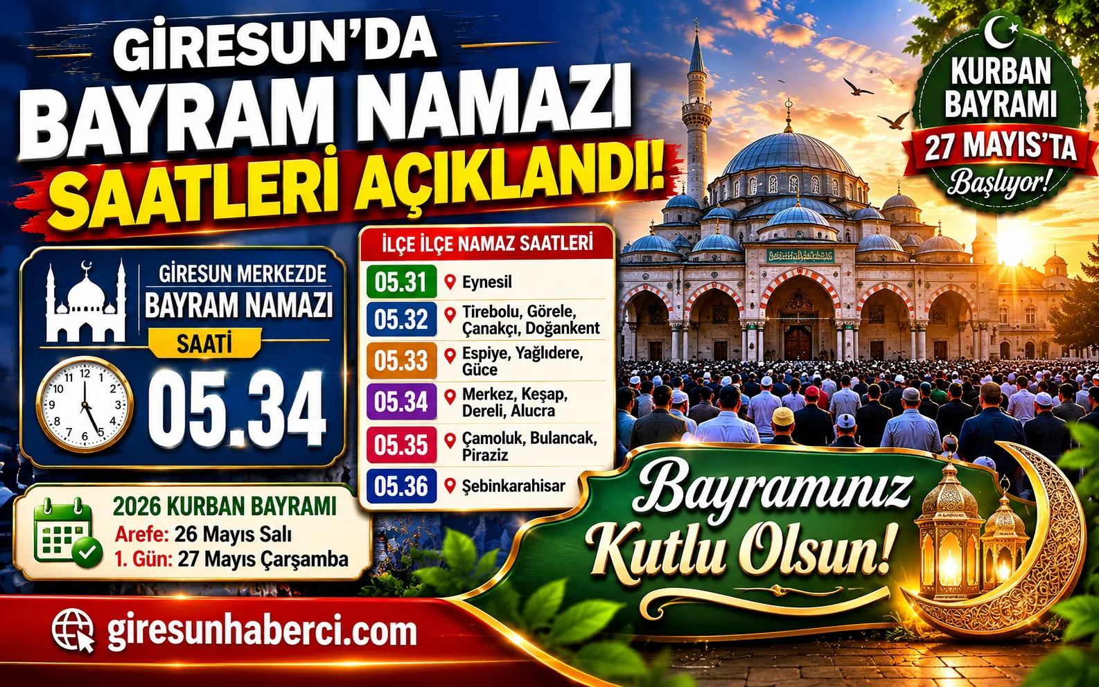 Kurban Bayramı’na kısa süre kala Giresun merkez ve ilçelerinde bayram