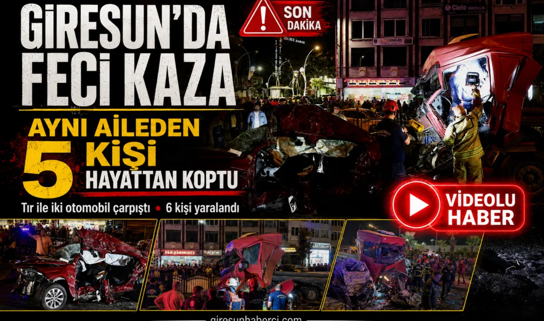 Giresun’da Feci Kaza: Aynı Aileden 5 Kişi Hayattan Koptu Giresun’da Karadeniz Sahil Yolu üzerinde meydana gelen trafik kazası bayram