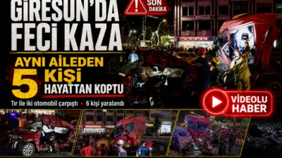 Giresun’da Karadeniz Sahil Yolu üzerinde meydana gelen trafik kazası bayram