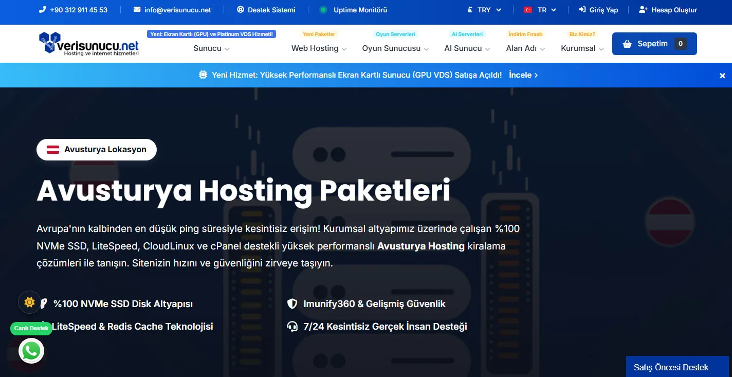 Avusturya Kurumsal Hosting Fiyatları ve En Doğru Sunucu Seçimi Rehberi