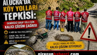 Alucra’da 11 köyün kullandığı Demirözü grup yolunun durumu siyasetin gündemine